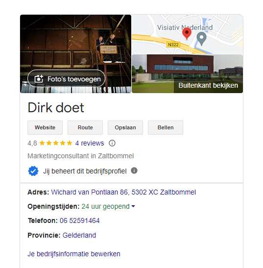 Google my business dirk doet